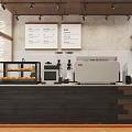 Modern Milk Tea Shop Interior With Counter And Display Case 3d model