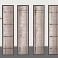 Modern Decorative Room Screens With Four Panels Metal Frames And Woven Design