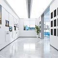 Modern Front Desk Reception Area With Large Digital Calendar Screen And Bright White Wall