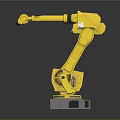 Yellow Industrial Robot Arm Featuring Mechanical Structure And Stable Base Design