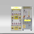 Claw Crane Amusement Equipment With Yellow White Design LOVE Strawberry Theme And Cartoon Characters