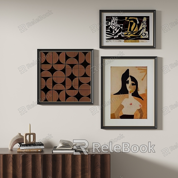 French retro abstract decorative painting model