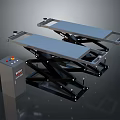 Industrial Hydraulic Scissor Lift Equipment With Double Platform And Electric Control Cabinet