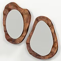 Unique Irregular Shaped Wooden Frame Mirrors For Modern Home Wall Decor