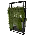 Vertical Garden Decor With Hanging Green Plants And Black Metal Frame