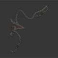 Silver Metallic Chain Equipment With Curved Shape On Dark Background
