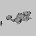 Natural Black Irregular Rock Clusters With Rough Surface And Earthy Texture