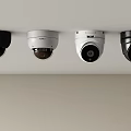 Ceiling Mounted Security Cameras Black and White Dome Design for Surveillance