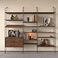 Antique Bookshelf Storage Rack 3d model
