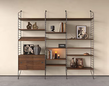 Antique Bookshelf Storage Rack 3d model