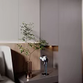 Modern Bedroom Interior Design With Bed Gray Blanket Pillows Circular Pendant Light Wardrobe And Curtains