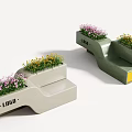 Innovative Multifunctional Outdoor Chair With Built In Flower Planters For Public Garden And Street Decoration
