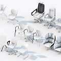 Various Modern Office Chairs With Different Colors Styles And Ergonomic Designs 3d model