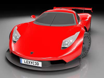 Red Sports Car With Sleek Design And Stylish Headlights 3d model