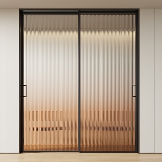 Modern sliding door gradient glass door 3d model