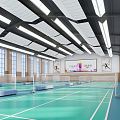 Modern Badminton Hall 3d model