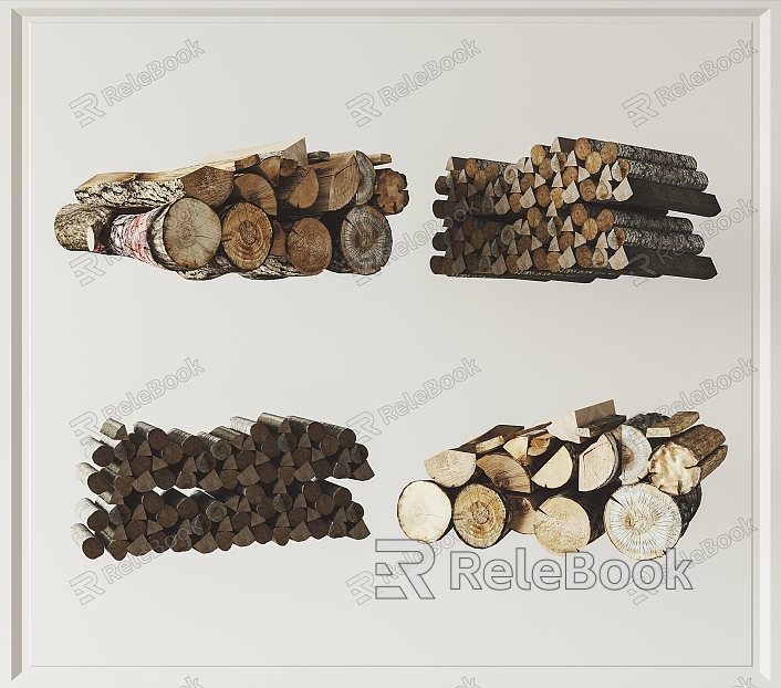 Modern firewood pile combination model