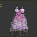 Cute Pink Polka Dot Spaghetti Strap Dress With Bow Detail For Women