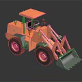 Orange Electric Toy Construction Loader With Realistic Shovel And Big Wheels