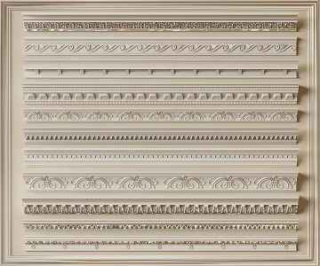 French Gypsum Line European Gypsum Line Corner Decorative Line 3d model