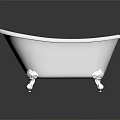 Elegant White Bathtub With Silver Metal Feet And Classic Design
