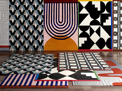 modern square carpet carpet 3d model