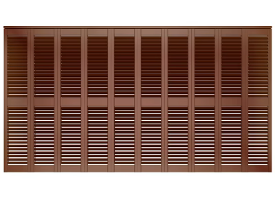 Brown Louvered Folding Door For Home Interiors 3d model