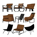 Stylish Modern Leisure Chairs With Leather Wooden Metal Frame And Comfortable Designs