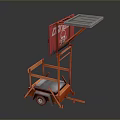 Orange Mobile Scissor Lift With Red Panel And Metal Frame Platform