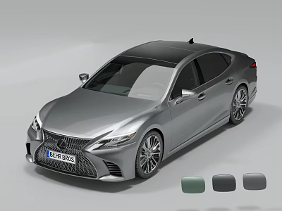 Lexus Silver Sedan With Sleek Exterior Design And Multiple Color Options 3d model