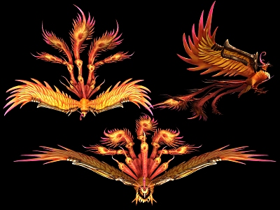 Modern Phoenix Fire Phoenix 3d model