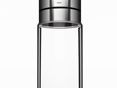 Modern Floor Lamp With Sleek Metal Top And Transparent Glass Cylindrical Design 3d model