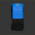 Blue Walmart Delivery Van Showcasing Modern Design Transparent Roof And Sleek Exterior