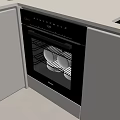 Modern Kitchen Interior With Built in Oven White Countertop And Cabinets