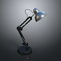 Modern Adjustable Metal Desk Lamp With Silver Shade And Round Base 3d model