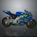 Blue Racing Motorcycle With Telefónica Movistar Livery And Sleek Sport Design
