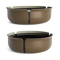 Round Modern Coffee Tables in Various Colors with Divided Sections and Leather Like Material