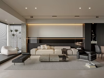 modern living room 3d model