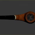 Red Wood Tobacco Pipe With Black Mouthpiece And Gold Ring Classic Design