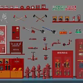 Essential Fire Fighting Equipment Collection Featuring Extinguishers Hydrants Axes Storage Cabinets And Signs