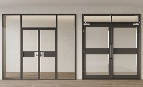 double open glass door 3d model