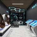 Modern Office Front Desk Reception With Marble Wall Counter And Professional Staff
