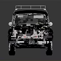 Black Small Vintage Car With Roof Rack And Classic Retro Design