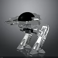 Metallic Robot Structure With Silver Body Black Head Mechanical Arms And Legs 3d model