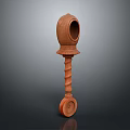 Wooden Decorative Furniture With Spiral Column Carved Details And Round Base