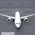 Qantas White Passenger Plane with Red Tail Fin Parked in Airport Hangar with Reflective Floor