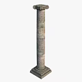 Classical Stone Column With Textured Shaft Ornate Capital And Sturdy Base 3d model