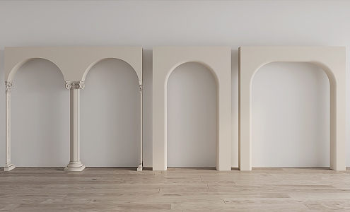 French Pass Indoor Circular Arc Pass Circular Arc Door Holes Without Door Sleeve Radian Pass Staff Door Holes with Arch Holes Carved Pillars 3d model