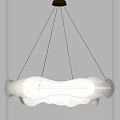 Modern White Chandelier With Flowing Curves And Soft Illumination For Indoor Living Space