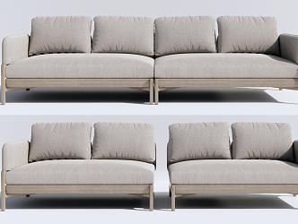 Nordic double sofa 3d model